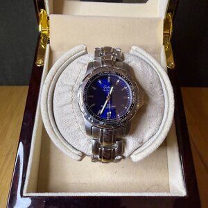Vintage Galaxie by Elgin Diver Men's Watch Silver/Blue, 38mm